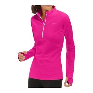 Nike Dri-Fit 1/4 Zip Running Top XS • Hot Pink Long Sleeve • Athletic Workout Pu